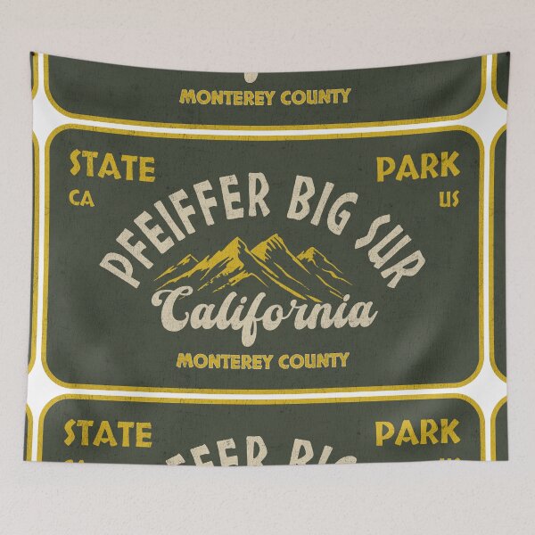 Item preview, Pfeiffer Big Sur State Park, Monterey County, California, badge design designed and sold by Wanderful-roads.