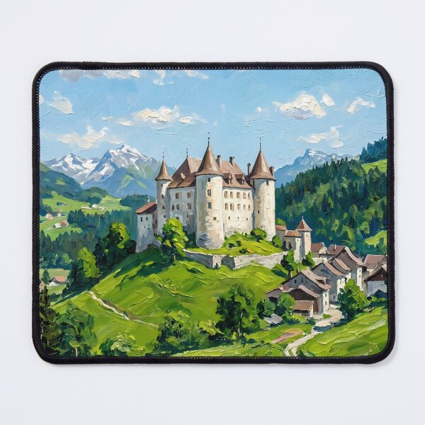 Item preview, Castle Gruyeres Scenic Alps Summer designed and sold by Vista Atelier.