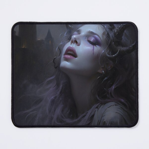 Item preview, Moody Gothic Girl with Horns and Purple Hair designed and sold by DarkHolyQueen.