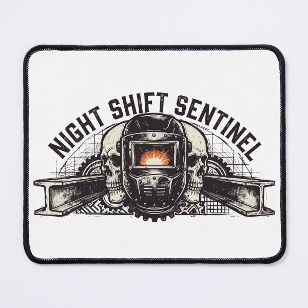 Item preview, Night Shift Sentinel Welder - Heavy Industrial Linocut Art designed and sold by Mdozet.