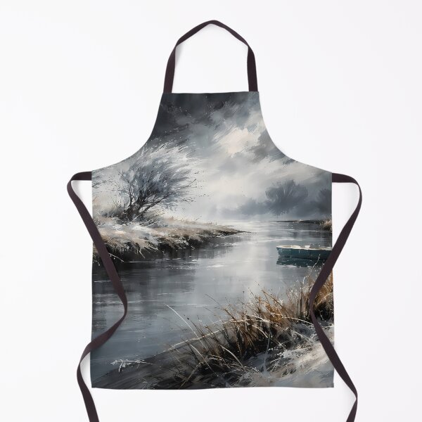 Item preview, Winter River with Lonely Boat designed and sold by cuprum.