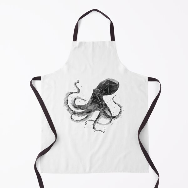 Item preview, Geometric Octopus Dark Constellation | Black and White Ocean Art designed and sold by TypoArtPrints.