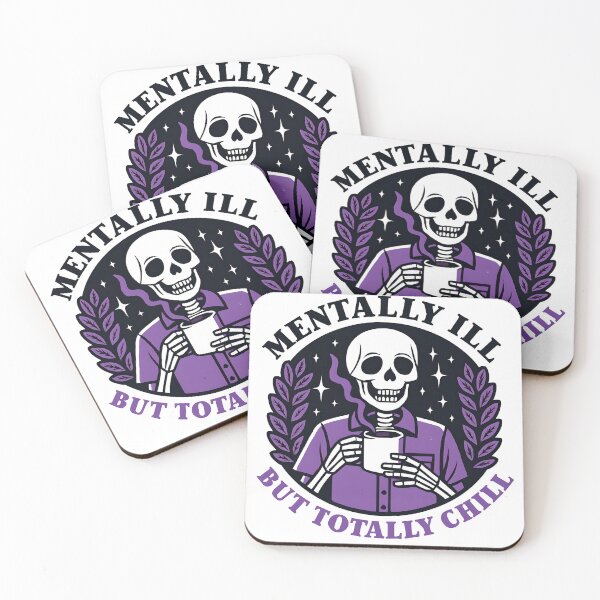Item preview, Mentally Ill But Totally Chill Skeleton designed and sold by GamerGearTees.