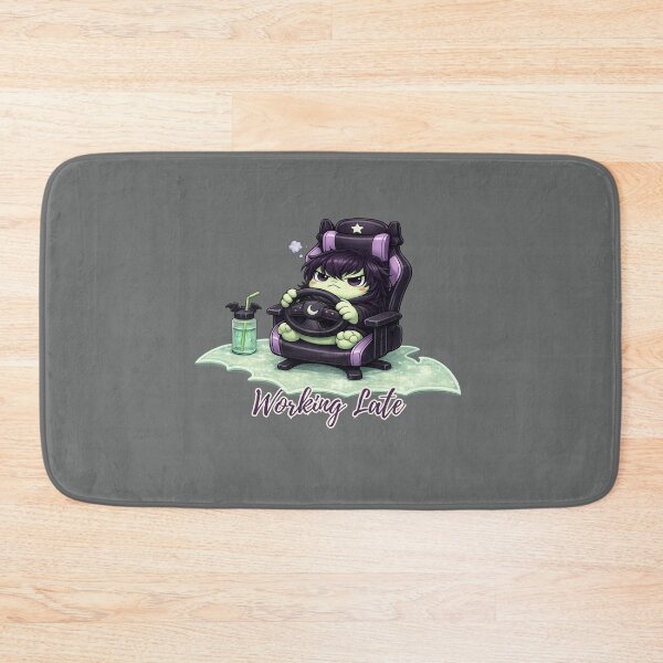 Item preview, Working late Emo goth gaming frog designed and sold by BritishDelights.