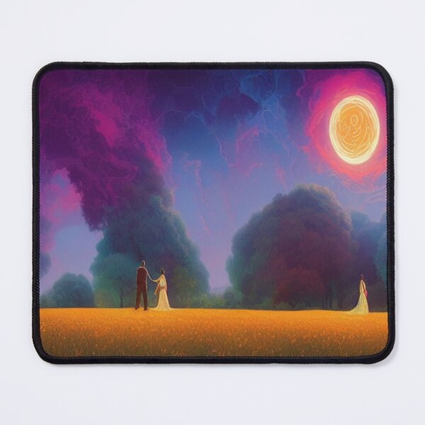 Item preview, Surreal dreamscape with golden fields, luminous skies, and mystical figures designed and sold by FotoworldEdel.