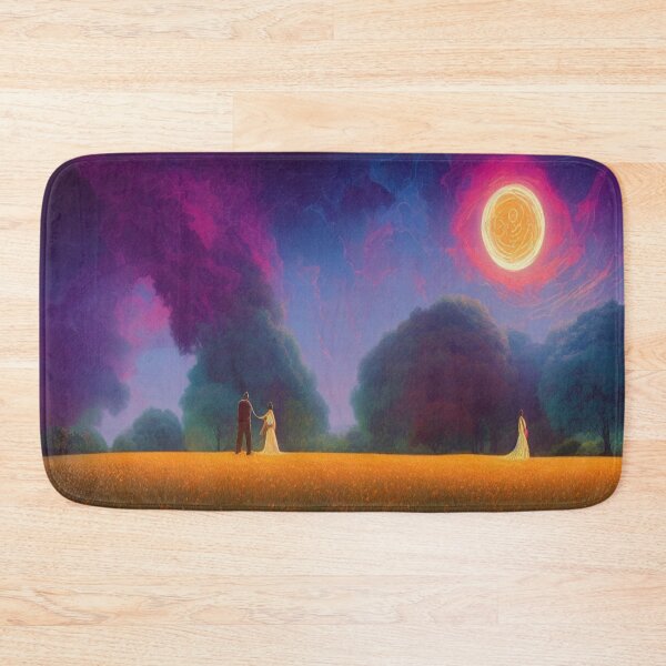 Item preview, Surreal dreamscape with golden fields, luminous skies, and mystical figures designed and sold by FotoworldEdel.