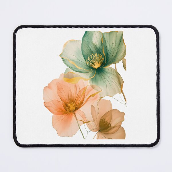 Item preview, ✨Gold Translucent Teal & Peach Ethereal Peonies ✨ designed and sold by CheersTOGETHER.