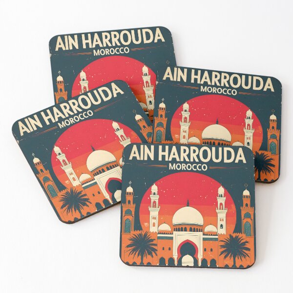 Item preview, Ain Harrouda Morocco Retro Vintage Travel Design designed and sold by TravelersGems.