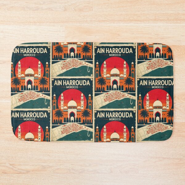 Item preview, Ain Harrouda Morocco Retro Vintage Travel Design designed and sold by TravelersGems.