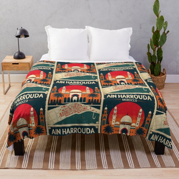 Item preview, Ain Harrouda Morocco Retro Vintage Travel Design designed and sold by TravelersGems.
