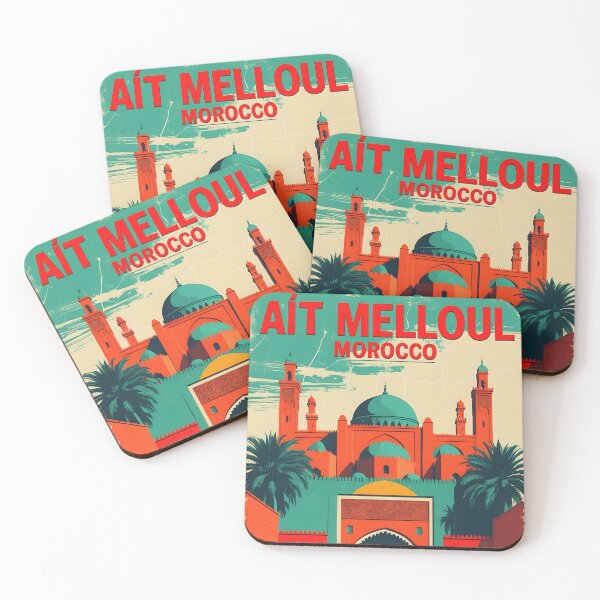 Item preview, Ait Melloul Morocco Retro Vintage Travel Design designed and sold by TravelersGems.