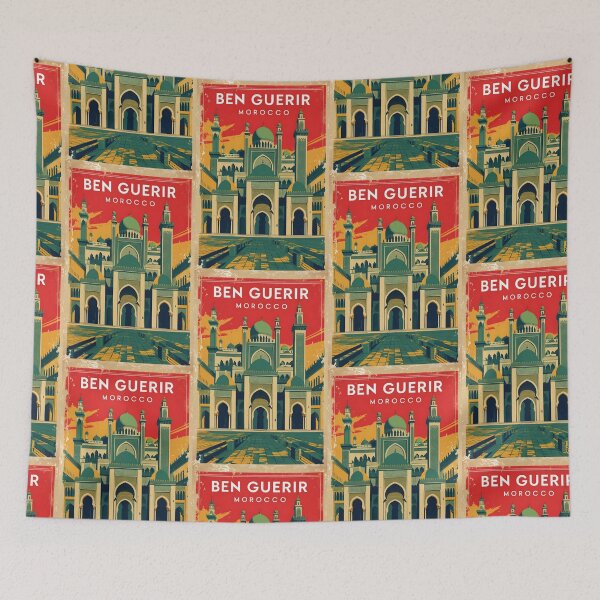 Item preview, Ben Guerir Morocco Retro Vintage Travel Design designed and sold by TravelersGems.