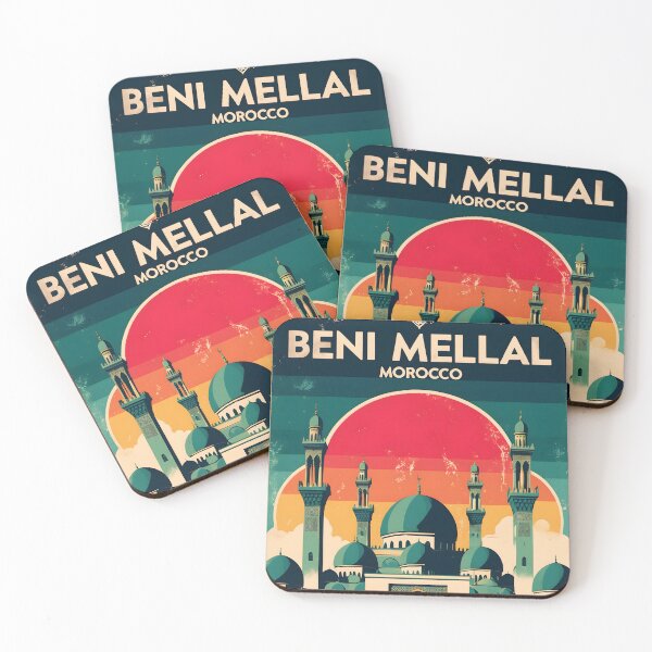 Item preview, Beni Mellal Morocco Retro Vintage Travel Design designed and sold by TravelersGems.