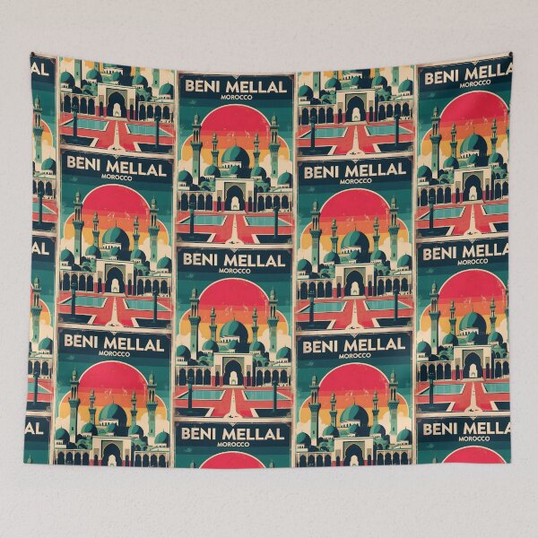 Item preview, Beni Mellal Morocco Retro Vintage Travel Design designed and sold by TravelersGems.