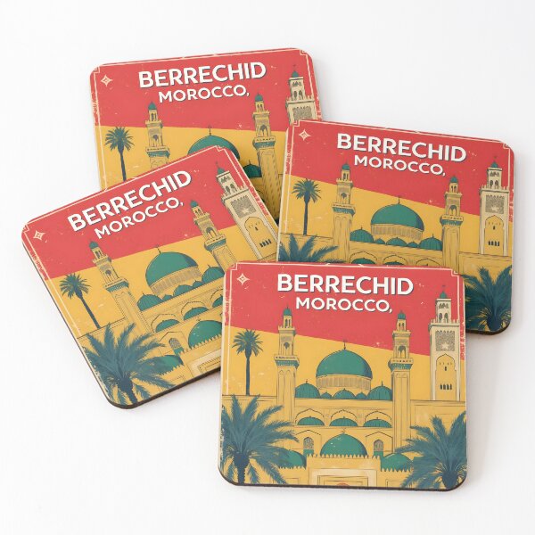 Item preview, Berrechid Morocco Retro Vintage Travel Design designed and sold by TravelersGems.