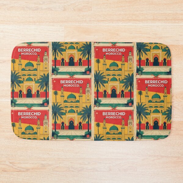 Item preview, Berrechid Morocco Retro Vintage Travel Design designed and sold by TravelersGems.