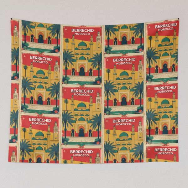Item preview, Berrechid Morocco Retro Vintage Travel Design designed and sold by TravelersGems.