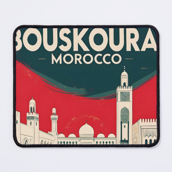 Item preview, Bouskoura Morocco Retro Vintage Travel Design designed and sold by TravelersGems.