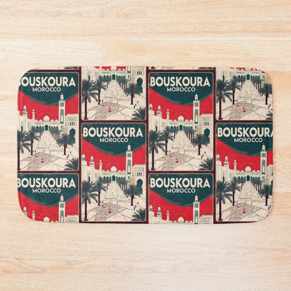 Item preview, Bouskoura Morocco Retro Vintage Travel Design designed and sold by TravelersGems.
