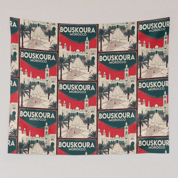 Item preview, Bouskoura Morocco Retro Vintage Travel Design designed and sold by TravelersGems.