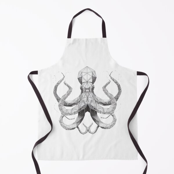 Item preview, Geometric Octopus Symmetric Polygon | Black and White Ocean Art designed and sold by TypoArtPrints.