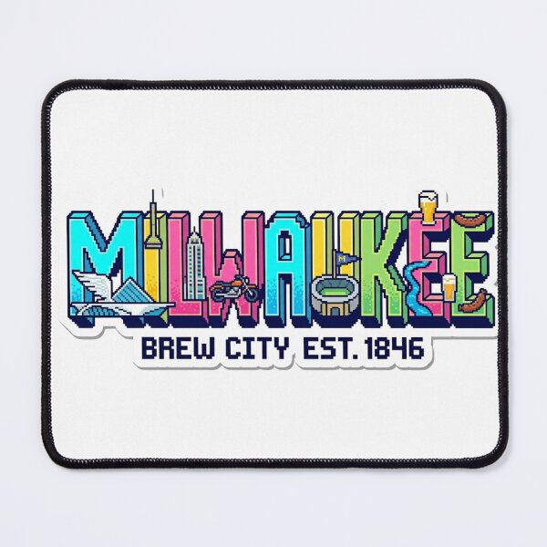 Item preview, Milwaukee Brew City Pixel Art Sticker - Retro Icons designed and sold by RDproject.