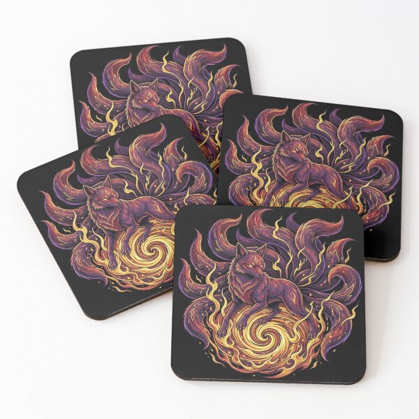 Item preview, Fierce Kyubi Nine-Tailed Fox Kitsune - Japanese Mythology Tattoo Emblem designed and sold by UltimateJapan.