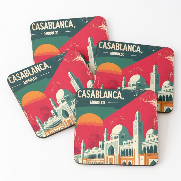 Item preview, Casablanca Morocco Retro Vintage Travel Design designed and sold by TravelersGems.