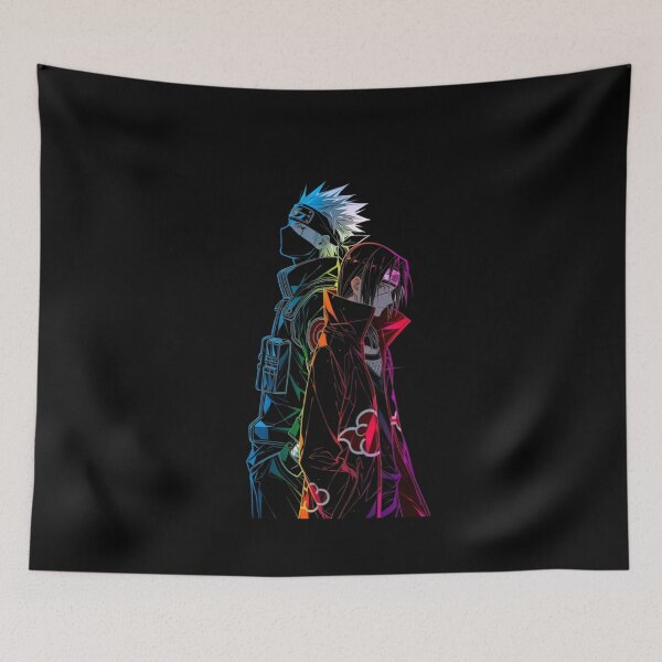 Item preview, Neon Shinobi Duo – Glowing Anime Ninja Back to Back Aesthetic designed and sold by Dyan4.