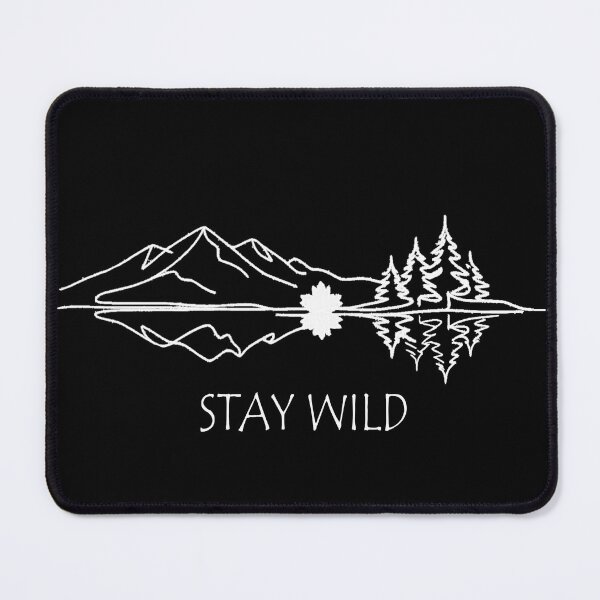 Item preview, Stay Wild Alberta Mountain Line Art – Minimalist Lake Reflection Nature Design designed and sold by Globalcitytees.