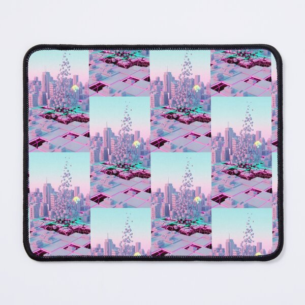 Item preview, Cyberpunk Isometric City Grid Pink Neon Collapse Art designed and sold by Itsheartshop.
