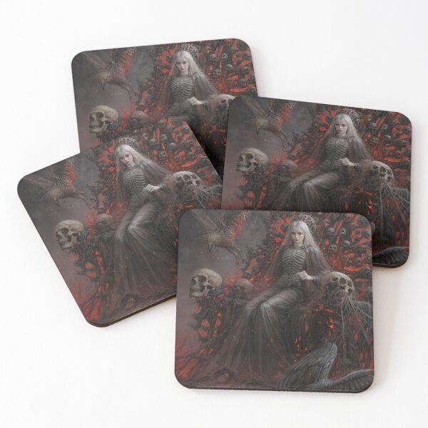 Item preview, Gothic Red Queen on Throne of Skulls designed and sold by NecroScrolls.