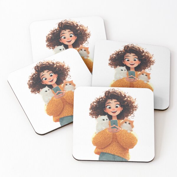Item preview, Cute Cat Mom Selfie With Fluffy Kittens designed and sold by Moody Vibes Studio.