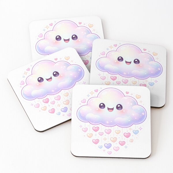 Item preview, Kawaii Cloud Love Rain Sticker | Cute Pastel Heart Cloud Aesthetic | Soft Girl Dreamy Vibes designed and sold by Dasts Cart.