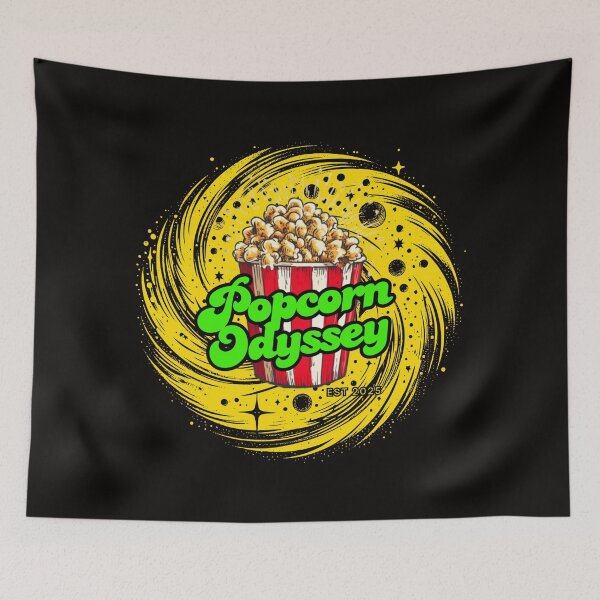 Item preview,  Popcorn Odyssey Retro Cinema Vortex Logo (Yellow inverted) designed and sold by Popcorn Odyssey.