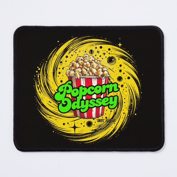 Item preview, Popcorn Odyssey Retro Cinema Vortex Logo (Yellow inverted) designed and sold by Popcorn Odyssey.