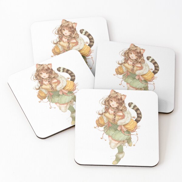 Item preview, Cute Autumn Neko Girl Illustration designed and sold by Moody Vibes Studio.