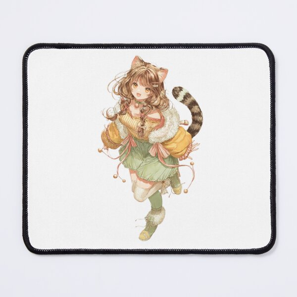 Item preview, Cute Autumn Neko Girl Illustration designed and sold by Luna's World - Moody Vibes Studio.