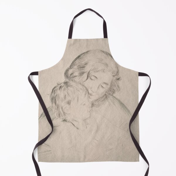 Item preview, Mother and Child by Pierre-Auguste Renoir: Impressionist Line Drawing Poster designed and sold by artofuniverse.