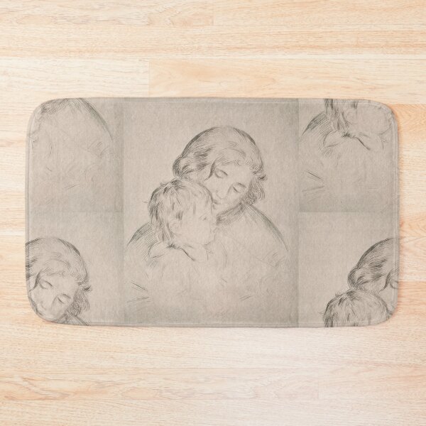 Item preview, Mother and Child by Pierre-Auguste Renoir: Impressionist Line Drawing Poster designed and sold by artofuniverse.