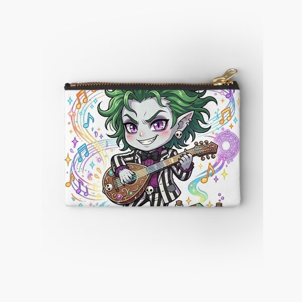 Item preview, Chibi Ghoul Bard - Green Hair Striped Suit DND Tabletop RPG designed and sold by ComTheaterShop.