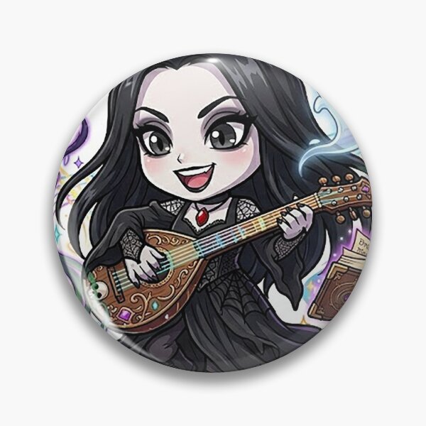 Item preview, Chibi Goth Girl Warlock - Dark Dress Camera DND Tabletop RPG designed and sold by ComTheaterShop.