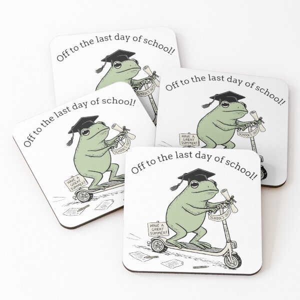 Item preview, Last Day of School Graduation Frog on Scooter - Summer Break designed and sold by haitrieuic96.