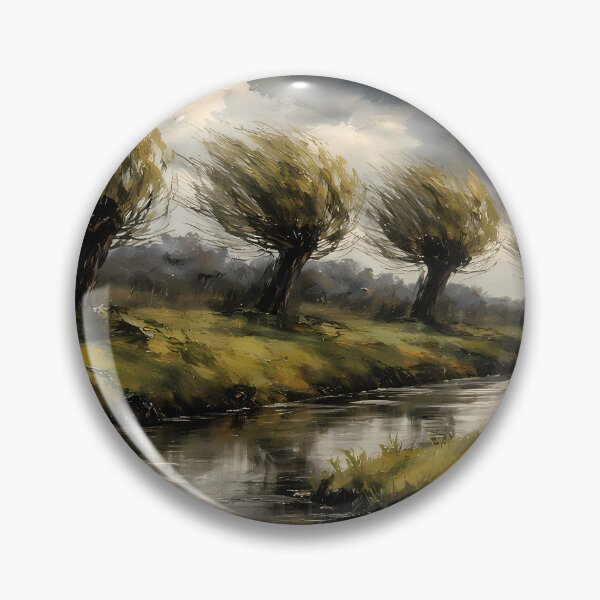 Item preview, Stormy Landscape with Trees and River designed and sold by cuprum.