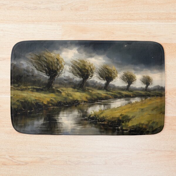 Item preview, Stormy Landscape with Trees and River designed and sold by cuprum.