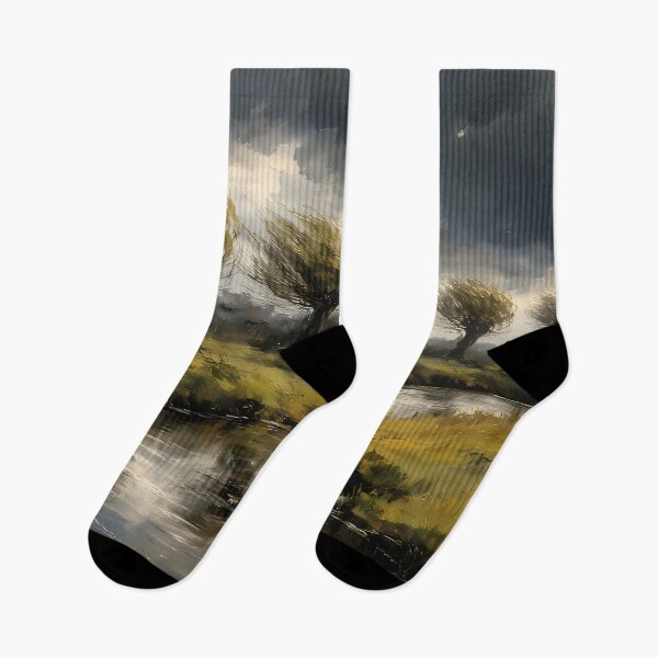 Item preview, Stormy Landscape with Trees and River designed and sold by cuprum.