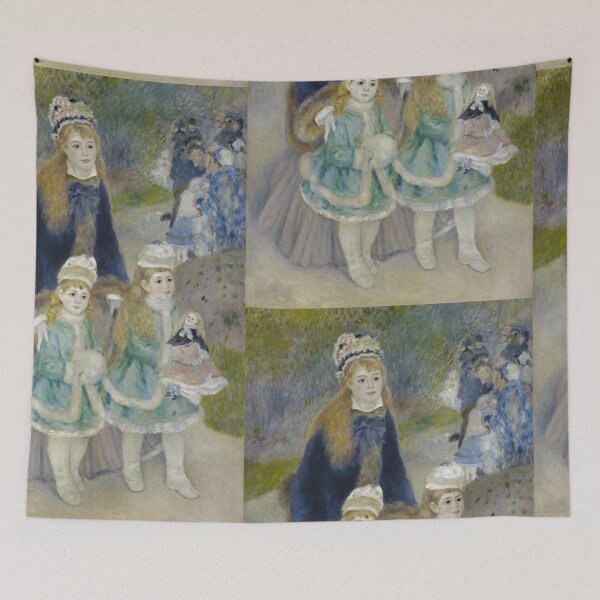 Item preview, Mother and Children La Promenade by Pierre-Auguste Renoir: Impressionist Fine Art Print designed and sold by artofuniverse.