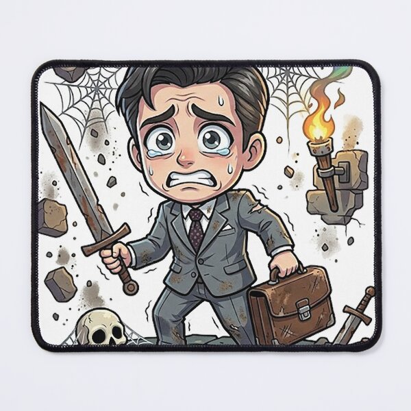 Item preview, Chibi Suited Dad Fighter - Reluctant Hero DND Tabletop RPG designed and sold by ComTheaterShop.