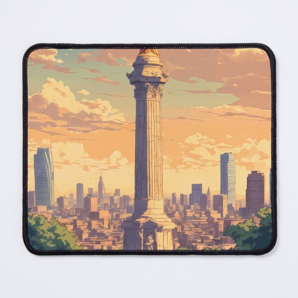 Item preview, Angel of Independence Mexico City Retro Anime Landscape Travel Poster designed and sold by JacksoonLester.