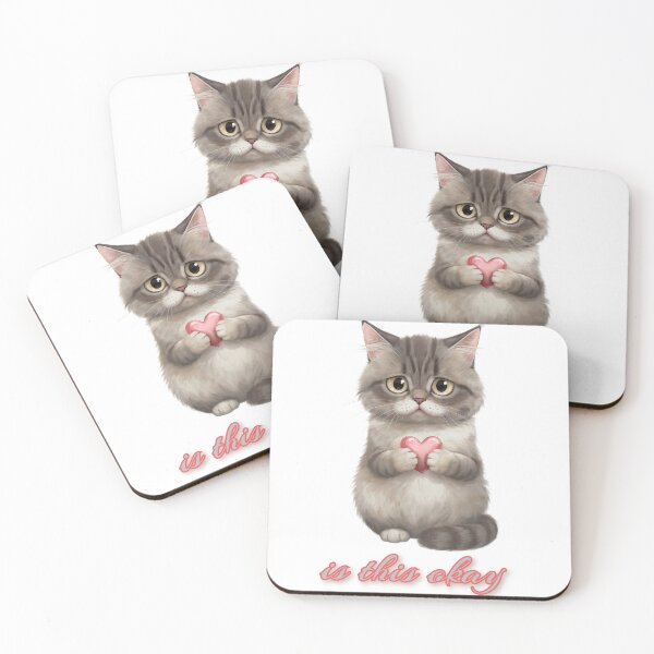 Item preview, Sad Kitten Holding Heart Illustration designed and sold by Moody Vibes Studio.